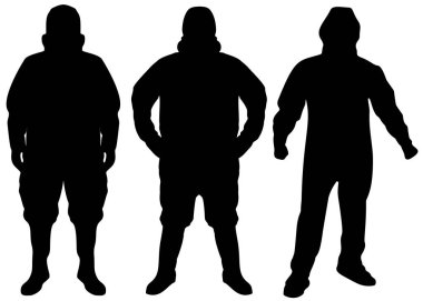 Sette bir kişi için koruyucu elbiseler. Vektör resmi.