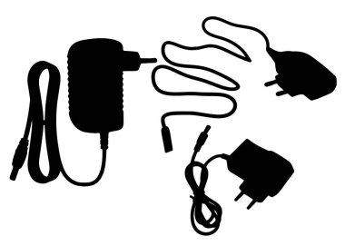 Şarj aleti de dahil. Vektör resmi.