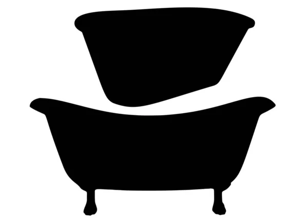 Gran Bañera Con Patas Garra Bebedero Imagen Vectorial — Vector de stock