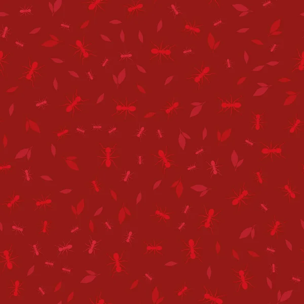 Красивые Патерновые Муравьи Красном Фоне Векторное Изображение — стоковый вектор