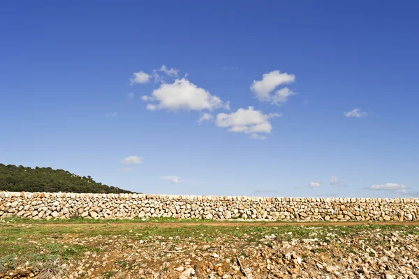 Kırsal taş duvar ile kırsal manzara