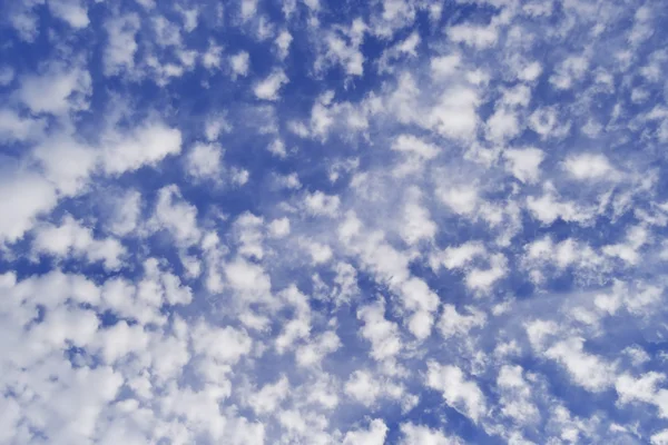 Beautiful blue sky covered with small white clouds — Stock Photo, Image