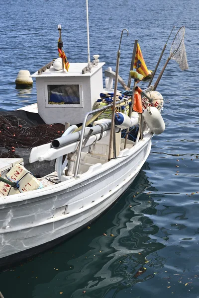 Fishing boat and buoys — Stock Photo, Image