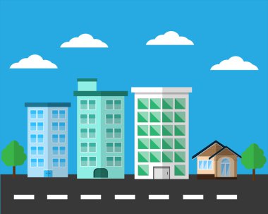 Şehir düz tasarım