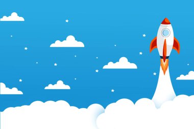 İşlerini ilerletmek için iş planlarını başlat. Modern düz tasarım kavramsal manzara karikatürleri..