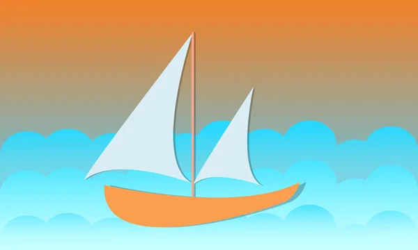 Sailing boat — Stock Vector