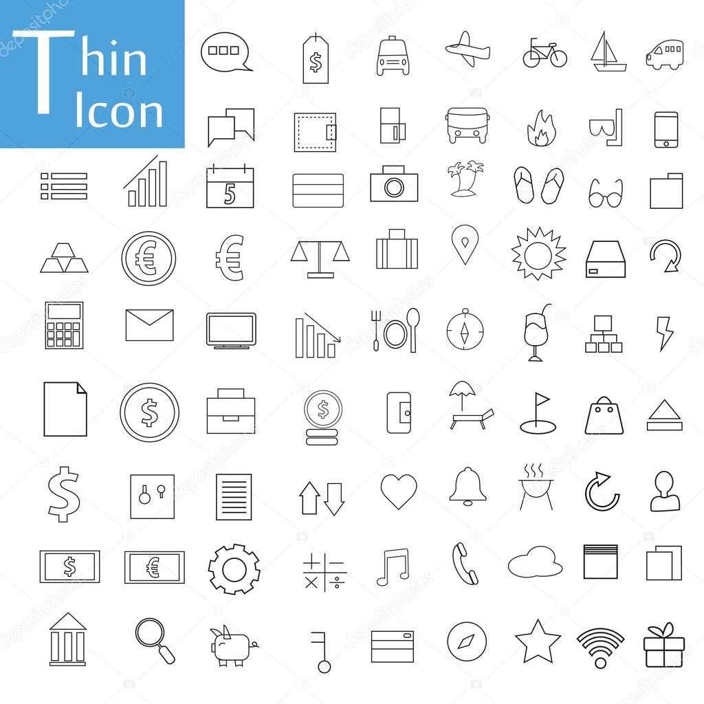 Thin line icons