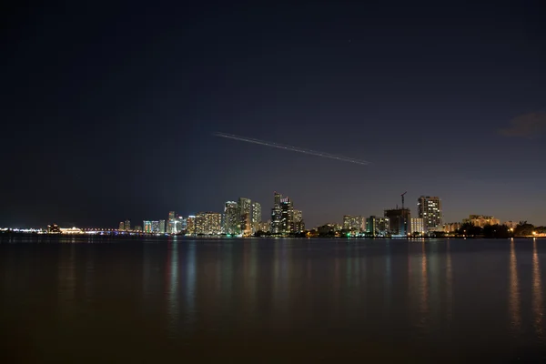 Gece boyunca Miami, Florida, ABD — Stok fotoğraf