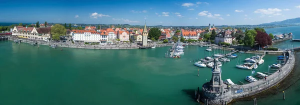 Lindau Jest Dużym Miastem Wyspą Wschodniej Stronie Jeziora Bodeńskiego Bawarii — Zdjęcie stockowe