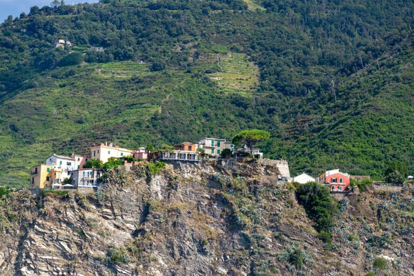 Corniglia Malá Vesnice Cinque Terreand Jediný Který Není Přímo Moře — Stock fotografie