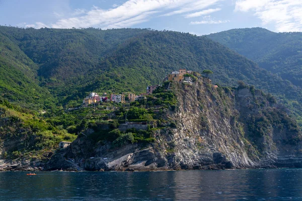 Corniglia Small Village Cinque Terreand Only One Directly Adjacent Sea — Foto de Stock