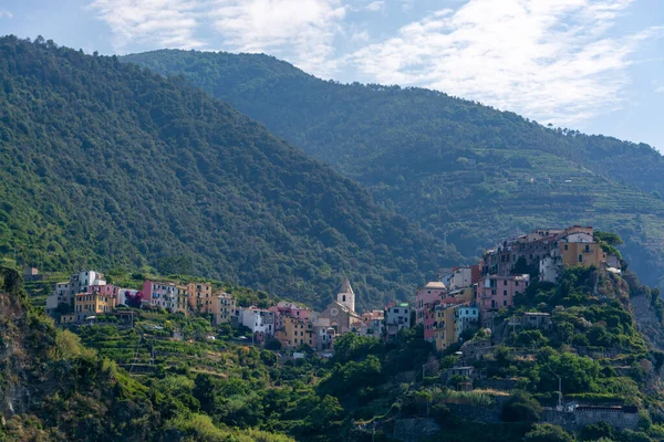 Corniglia Ist Ein Kleines Dorf Der Cinque Terre Und Das — Stockfoto