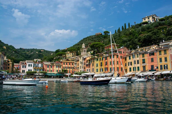 Portofino Ligurië Een Italiaans Vissersdorp Vakantiedorp Beroemd Zijn Pittoreske Haven — Stockfoto