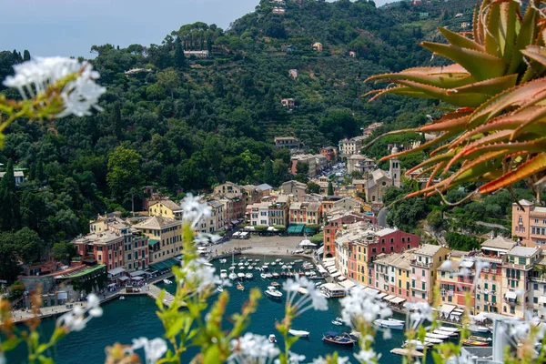 Portofino Ligurië Een Italiaans Vissersdorp Vakantiedorp Beroemd Zijn Pittoreske Haven — Stockfoto