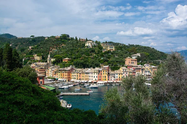 Portofino Ligurië Een Italiaans Vissersdorp Vakantiedorp Beroemd Zijn Pittoreske Haven — Stockfoto