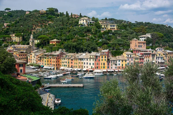 Portofino Ligurië Een Italiaans Vissersdorp Vakantiedorp Beroemd Zijn Pittoreske Haven — Stockfoto