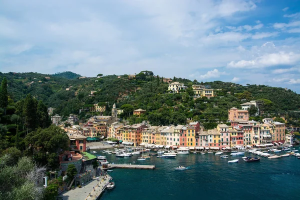 Portofino Ligurië Een Italiaans Vissersdorp Vakantiedorp Beroemd Zijn Pittoreske Haven — Stockfoto