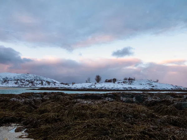 ノルウェーのKvaloya島のSommaroya近くの冬の風景 — ストック写真