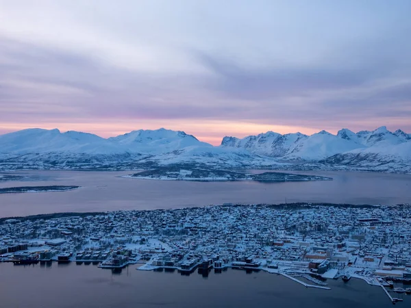 Tromso Uma Comuna Noruega Condado Troms Finnmark 350 Morth Círculo — Fotografia de Stock