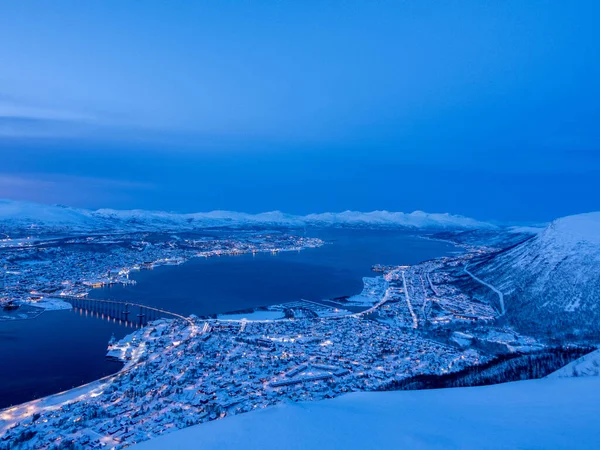 Ponte Tromso Uma Ponte Rodoviária Cidade Tromso Que Está Localizada — Fotografia de Stock