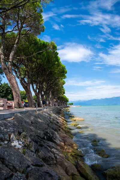 Jezioro Garda Włoski Lago Garda Lombardii Włochy Jest Największym Jeziorem — Zdjęcie stockowe