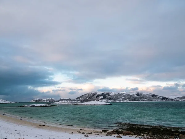 Landscape Wintertime Sandneshamn Island Kvaloya Norway — Stock fotografie