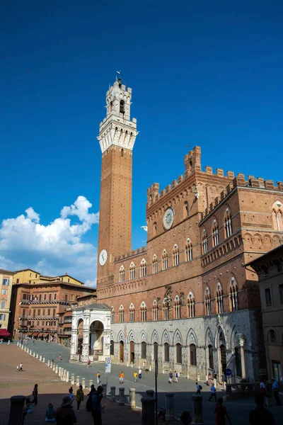 Palazzo Pubblico Palácio Siena Toscana Itália Central Sua Construção Começou — Fotografia de Stock