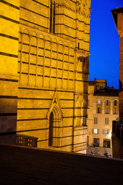 Сиенская Католическая Церковь Средневековая Церковь Сиене Италия Самых Первых Дней — стоковое фото