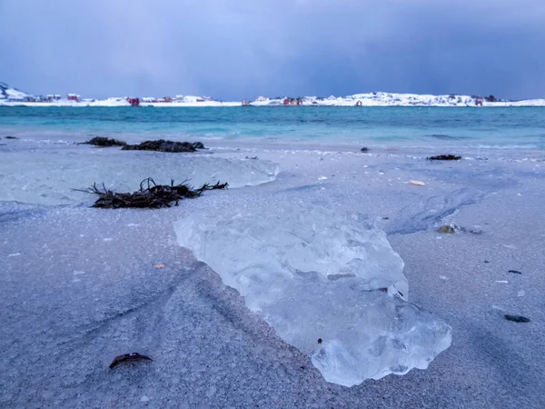 Paisaje Invierno Isla Kvaloya Noruega — Foto de Stock