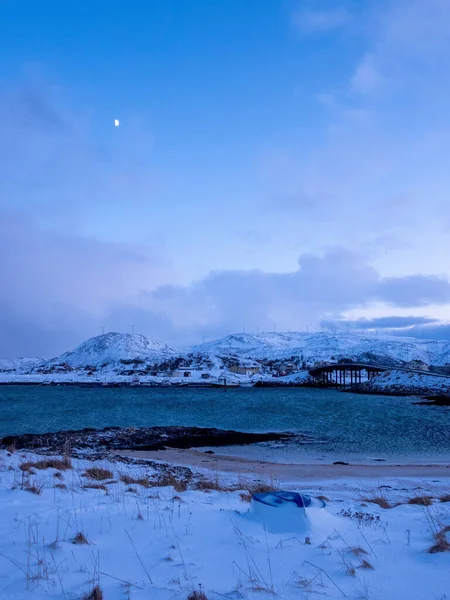 Ландшафт Взимку Острові Квалоя Норвегія — стокове фото