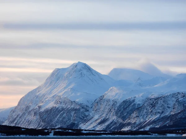 Lyngen Alperna Bergskedja Nordöstra Troms Finnmark County Norge Öster Staden — Stockfoto