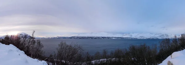 Άλπεις Lyngen Είναι Μια Οροσειρά Στη Βορειοανατολική Troms Finnmark Κομητεία — Φωτογραφία Αρχείου