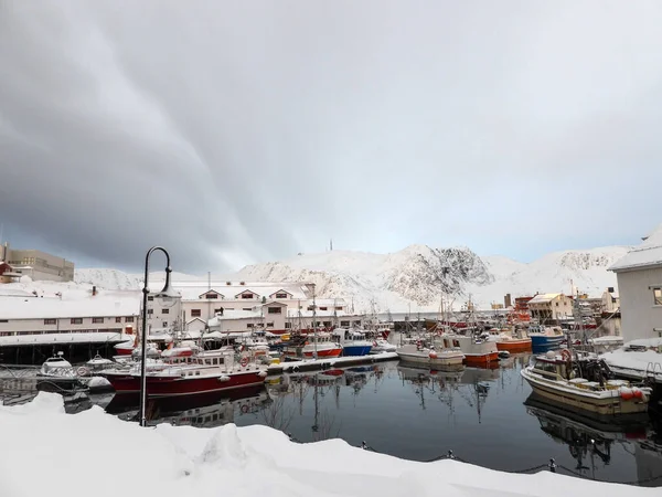 Honningsvag Norvégia Legészakibb Városa Található Nordkapp Önkormányzata Troms Finnmark Megye — Stock Fotó