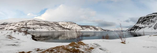 Kafjord Gminie Alta Okręgu Troms Finnmark Norwegia Przecina Most Europejskiej — Zdjęcie stockowe