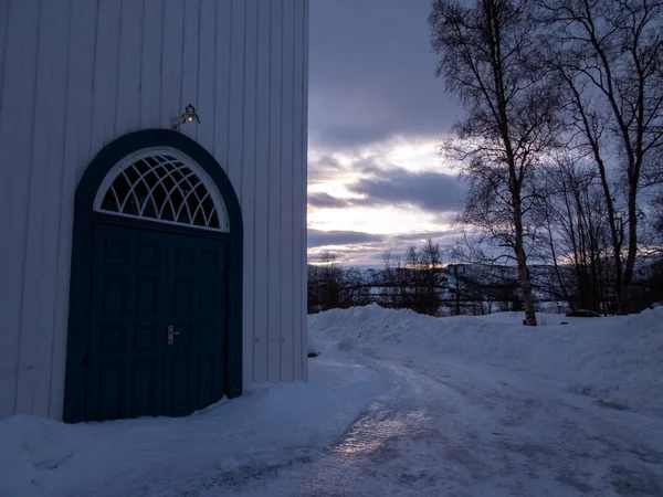Кафьордская Церковь Приходская Церковь Норвежской Церкви Муниципалитете Альта Уезда Тромс — стоковое фото