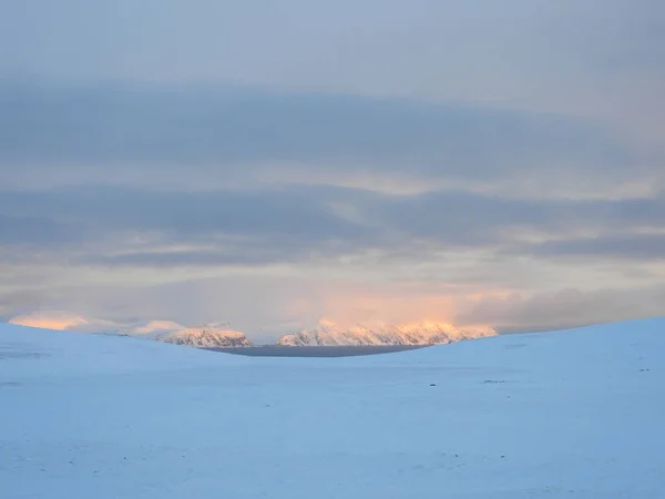 Paesaggio Invernale Porsangerfjord Norvegia — Foto Stock