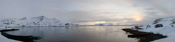 Пейзаж Зимой Порсангер Фьорде Норвегии — стоковое фото