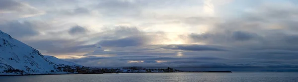 Landschap Winter Het Porsangerfjord Noorwegen — Stockfoto