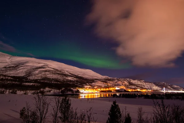 Sebuah Aurora Borealis Kadang Kadang Disebut Sebagai Cahaya Kutub Atau — Stok Foto