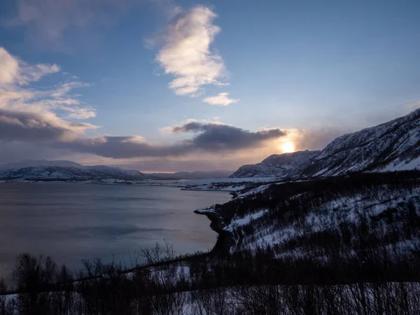 Landschap Gemeente Kafjord Noorwegen Winter — Stockfoto