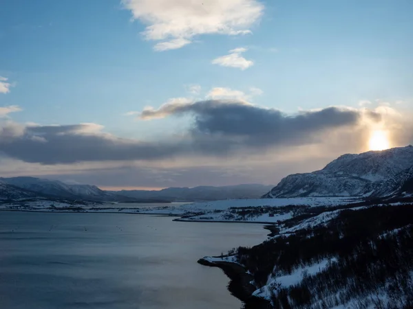 Norveç Teki Kafjord Komünü Nün Kışın Manzarası — Stok fotoğraf