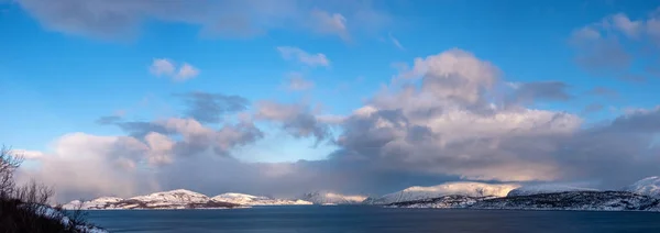 Krajobraz Gminie Kafjord Norwegii Zimą — Zdjęcie stockowe