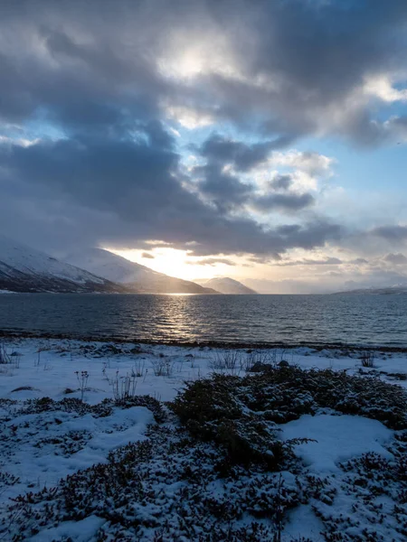 Norveç Teki Kafjord Komünü Nün Kışın Manzarası — Stok fotoğraf