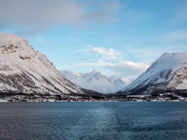 Los Alpes Lyngen Son Una Cordillera Noreste Troms Condado Finnmark — Foto de Stock