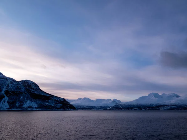 Alpen Lyngen Adalah Sebuah Pegunungan Timur Laut Kabupaten Troms Finnmark — Stok Foto