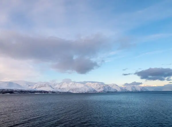 Alpen Lyngen Adalah Sebuah Pegunungan Timur Laut Kabupaten Troms Finnmark — Stok Foto