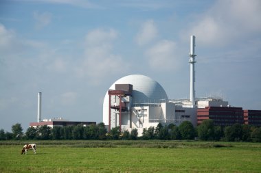 Nükleer santral Brokdorf, Almanya'nın kuzeyinde Schleswig-Holstein,