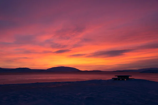 Alba a Valley Haukadalur, Islanda — Foto Stock