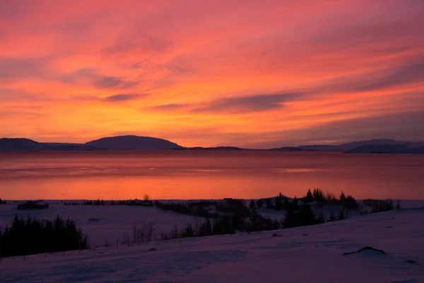 Sunrise at Valley Haukadalur, IJsland — Stockfoto
