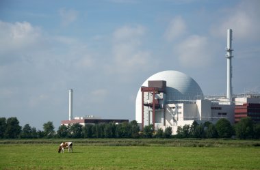 Nükleer santral Brokdorf, Almanya'nın kuzeyinde Schleswig-Holstein,